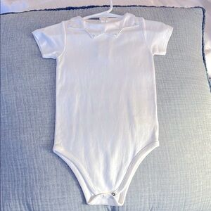 Marie Chantal Baby Onesie with Embroidered Peter Pan Collar